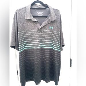 Men’s XXL Gray Under Armour Golf polo, 95% polyester 5% Elastane
